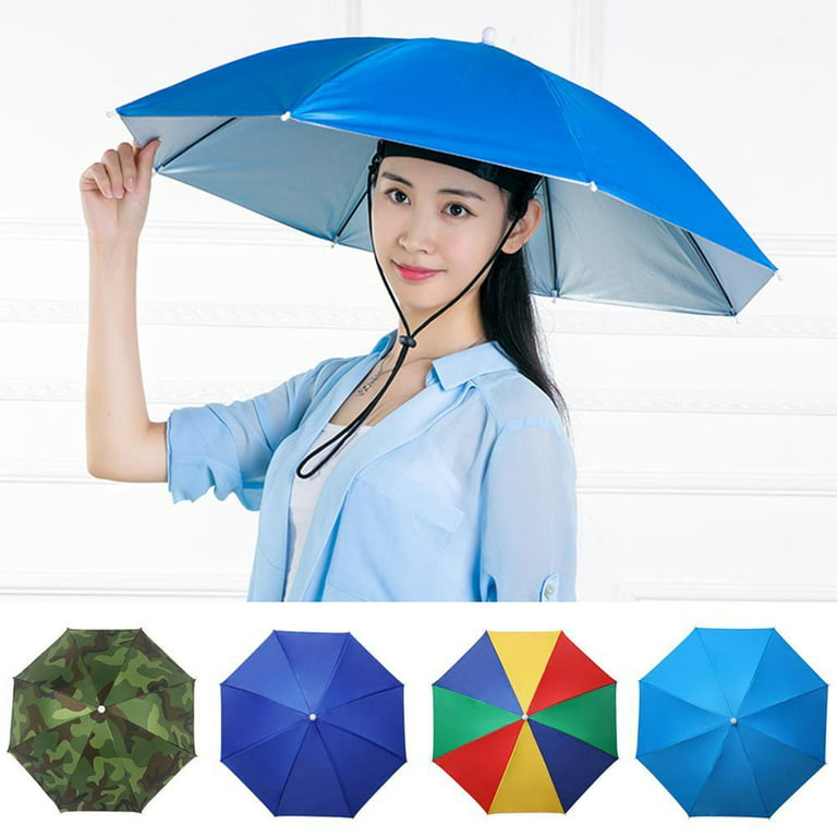 Foldable Umbrella Hat Fishing Hiking Camping Beach Gear Outdoor Fishing Hat  Tools Sun O1K1 