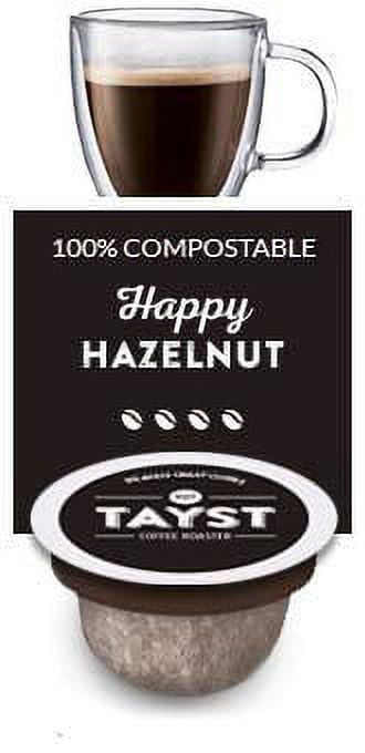 Tayst Hazelnut Coffee Pods | 50 ct. Happy Hazelnut | 100% Compostable Keurig K-Cup compatible | Gourmet Coffee in Earth Friendly packaging