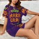 thumbnail image 4 of Fotbe Mardi Gras2 Conjunto de Pijama Estampado para Mujer, 2 Piezas, Ropa de Dormir con Camiseta de Manga Corta y Shorts Suaves-3X-Large, 4 of 6
