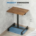 thumbnail image 3 of CONCETTA Small Mobile Standing Desk, Portable Rolling Laptop Cart with Adjustable Height and Wheels, Computer Table for Home Office, Rust Brown, 3 of 6