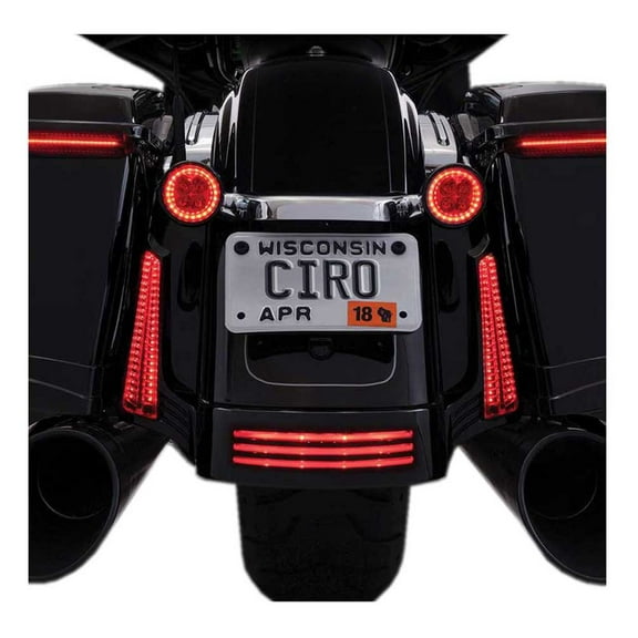 Ciro Fang Rear LED Signal Light Inserts, '00-up Harley Bullet Lights Black 45421
