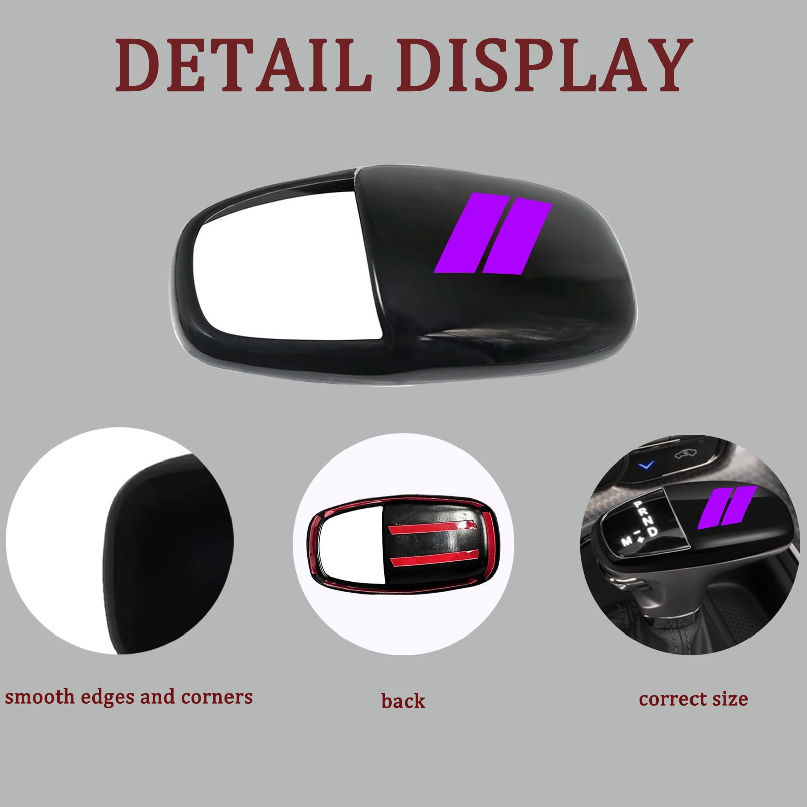 Gear Shift Knob Head Cover Trim For Dodge Challenger Charger Interior Decoration Accessories 2015-2024 / Durango 2016-20243 ABS -Challenger War Horse-Shift knob(all inclusive)-Black Purple Label