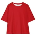 thumbnail image 4 of yillto Girls Summer 2 Piece Outfits Kids Oversized T Shirts and Yoga Shorts Clothing Sets 5-15 Years, 4 of 7