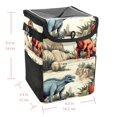thumbnail image 5 of Dinosaur Foldable Car Trash Bin with Lid, Leak-proof Mini Trash Can for Car, Hanging Storage Bag Included, 5 of 6