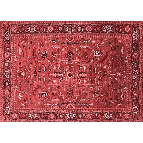 Ahgly Company Indoor Rectangle Oriental Red Traditional Area Rugs, 5' x 8'