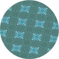 thumbnail image 1 of Ahgly Company Indoor Round Patterned Dark Turquoise Green Area Rugs, 4' Round, 1 of 6