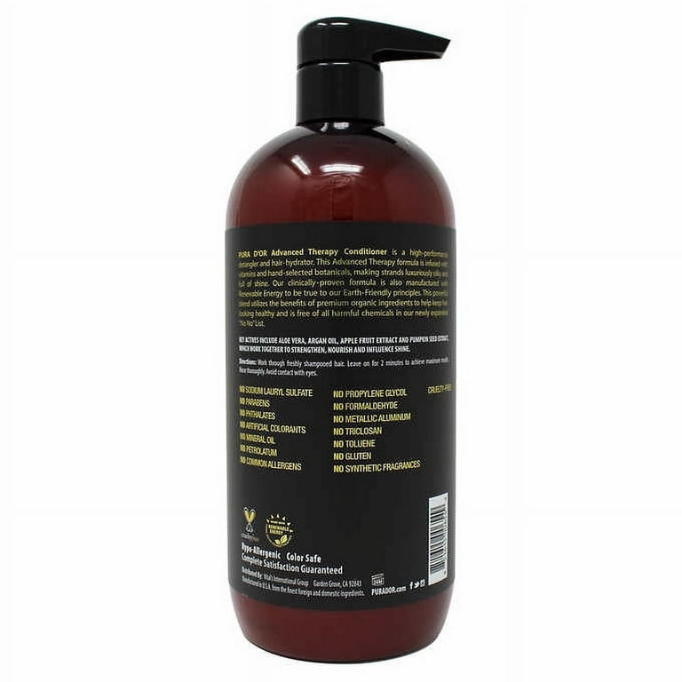 Pura d'or | Purador| Advanced Therapy Anti-Hair Thinning Shampoo &  Conditioner Hair Set. 24 fl. Oz. each.