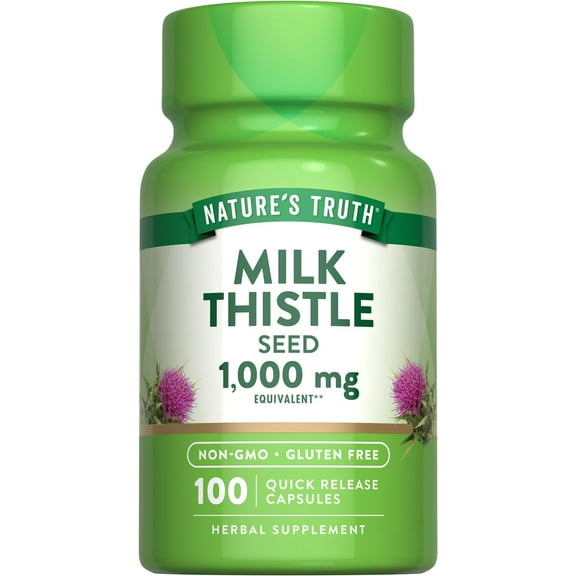 Nature's Truth Milk Thistle Seed Extract 1000 mg Capsules, 100 Count, 2 Pack