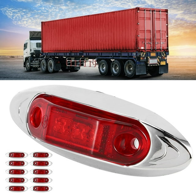 Edge Lamp10pcs 3LED Side Marker Light Waterproof Dustproof Lamp for Truck Trailer LorryAmber
