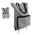 thumbnail image 4 of Folding Shopping Bag, Foldable Shopping Cart Multifunction With Wheels For Camping Grey, 4 of 8