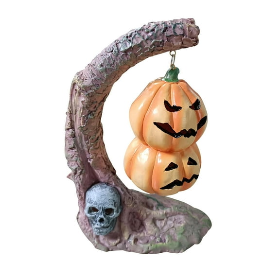 Vikakiooze 2023 Halloween Decorations New 2023 Halloween Decoration Glowing Lanterns Tree Ornament Hanging Resin Crafts Home Desktop Decoration