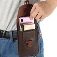 thumbnail image 1 of Bolsa 5 uds., riñonera de cuero para hombre, monedero para teléfono, patrón de lichi, riñonera (marrón) Tmvgtek Para estrenar, 1 of 1