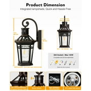 OPAXIS Motion Sensor Outdoor Porch Lights, 2 Pack Oil Rubbed Bronze Exterior Light Fixture, Dusk to Dawn Outdoor Lighting Wall Mount for Patio, Garage