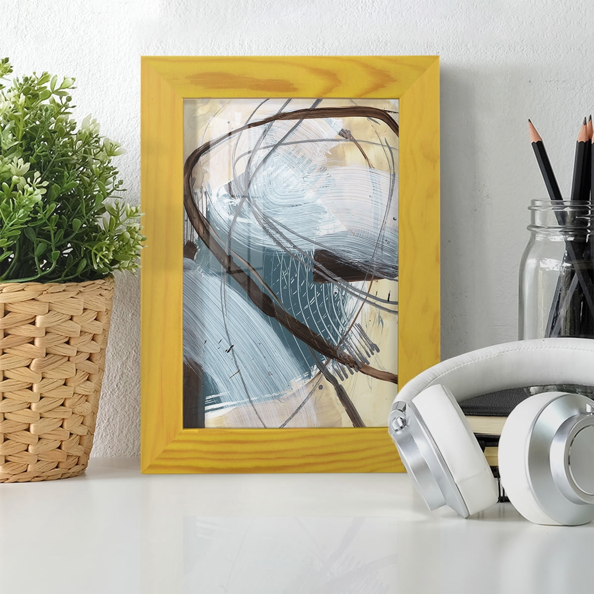 Winding Around II - Framed Print w/glass - Sunflower Yellow