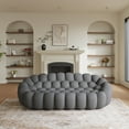 thumbnail image 1 of The Magic Home 99" 3-Seater Bubble Curved Couch, Dark Gray, 1 of 9