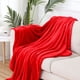 thumbnail image 1 of Frazada Manta decorativa de franela de terciopelo rojo sandía,suave y a cuadros,ideal para sofá o cama,para todas las estaciones (1 pieza). Rkxzt, 1 of 8