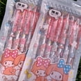 thumbnail image 4 of Sanrio-Bolígrafo de Gel negro Kawaii, Hello Kitty, Kuromi, Mymelody, prensa de oficina para estudiantes, juguetes de Anime, papelería, 6 piezas, 4 of 4