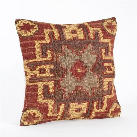 SARO 571.M20S 20 in. Kilim Design Square Down Filled Throw Pillow - Multi Color