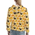 thumbnail image 7 of Daiia Funny Chicken Pattern Women's Fashion Hoodies & Sweatshirts with Kangaroo Pocket Hooded Sweatshirt with Eye-catching Drawstrings-Small, 7 of 7