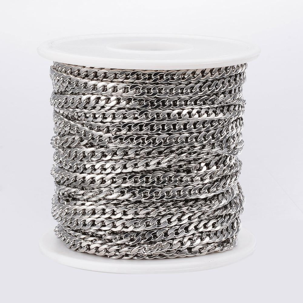 FASHEWELRY Rainbow Stainless Steel Chain | 16.4 Ft Multicolor Curb Link Chain | 10.8x5.7x2.5mm For Jewelry Making 4 thumbnail image