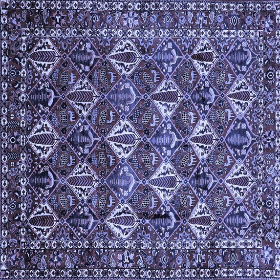 Ahgly Company Indoor Square Persian Blue Traditional Area Rugs, 3' Square