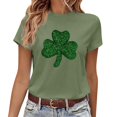 thumbnail image 1 of LUOGENLI T-shirts pour Femme pour Femmes T-Shirt à Col Rond à Manches Courtes pour la Saint-Patrick T-shirts pour Femmes T-Shirt Graphique Saint-Valentin 4TG T-shirts pour Femmes T-shirts Graphiques Pâques Vert Pâle TTTG, 1 of 4