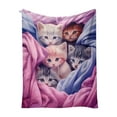 thumbnail image 2 of 3D Beautiful Cat Sherpa Fleece Throw Blanket,Kawaii White Kitten Heavy Duty Thick Fuzzy Fluffy Sherpa Blanket,Cat Lovers Blanket Soft Lightweight Decor for Sofa, 27 x 39 Inches, 2 of 9