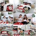 thumbnail image 5 of Christmas Red Snowman Duvet Cover Set Queen Size, Winter Snowflakes Xmas Tree Black 4 Piece Soft Microfiber Bedding Set with 1 Duvet Cover, 1 Flat Sheet, 2 Pillowcases, 5 of 9