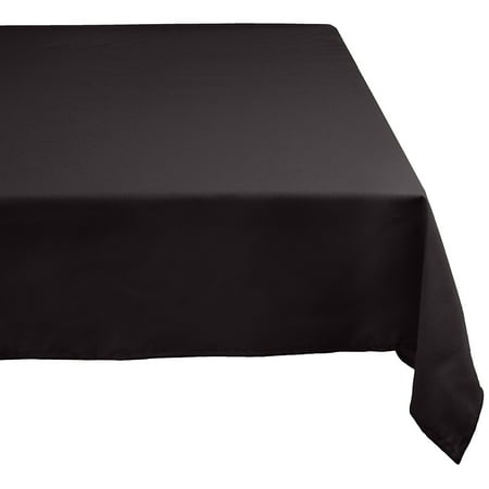 100% Polyester, Machine Washable, Holiday, Dinner Solid Tablecloth 52 x 70", Black, Seats 4 to 6 People, High quality polyester tablecloth has a 1" hem and is perfect.., By DII