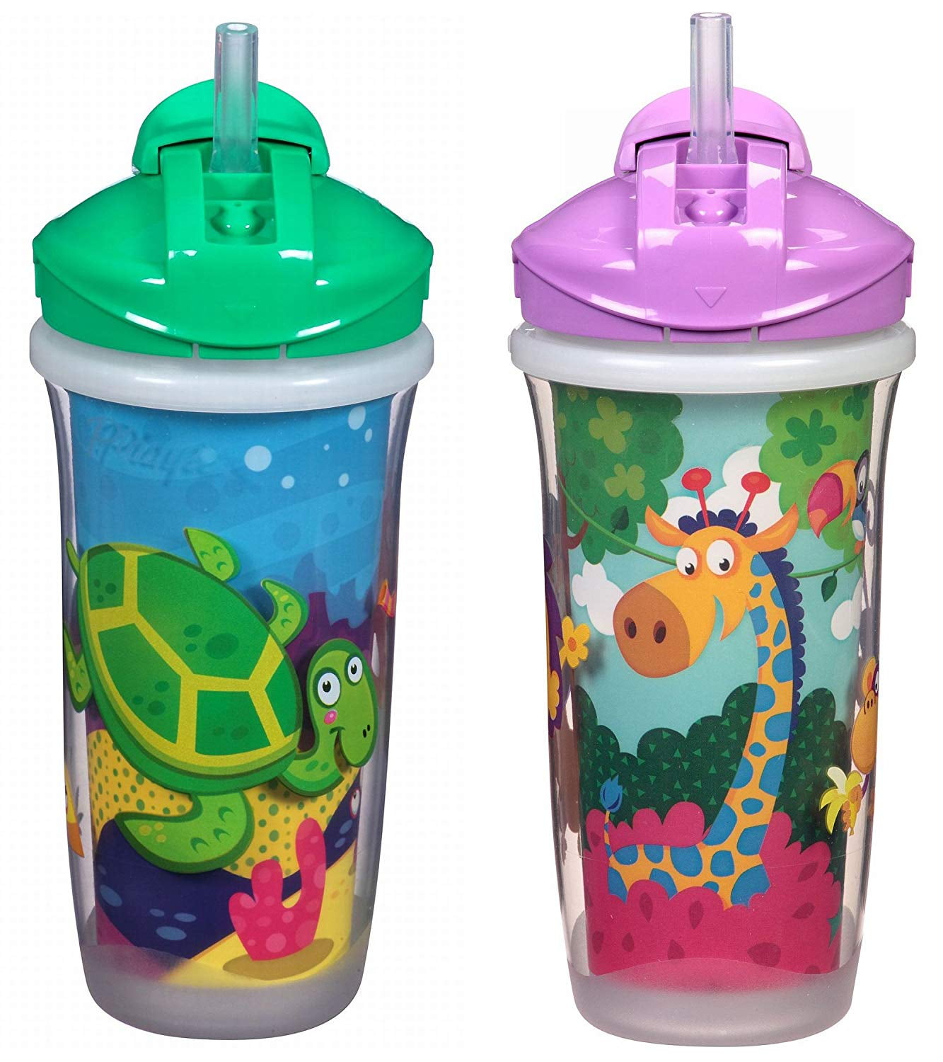 Sipsters Stage 3 SpillProof, LeakProof, BreakProof Insulated Straw Sippy Cups for Boys and