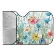 thumbnail image 6 of Awypu Flowers Blue Sky Watercolor Windshield Sun Shade Universal Size Funny Windshield Sun Shade for Vehicle SUV Truck Protector 55.12*29.92 in, 6 of 7