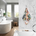thumbnail image 2 of Yayeee 2 Pack Hand Towels for Bathroom 100% Cotton 16" x 28" Soft Absorbent Kitchen Towel, Jungle Stamp, 2 of 7