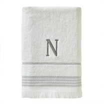 SKL Home Casual Monogram Bath Towel, "N", White