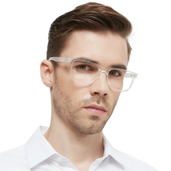 OCCI CHIARI Reading Glasses Men Square Reader Glasses (Clear 125) with Spring Hinges