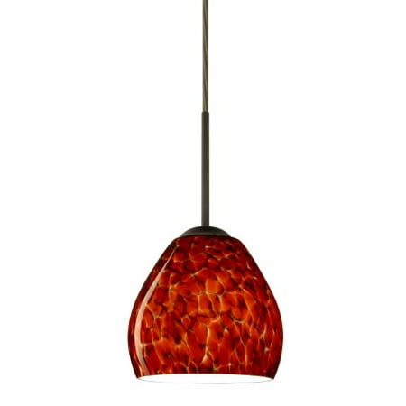Besa Lighting 1BT-412241 Bolla 1 Light Cord-Hung Mini Pendant with Garnet Glass
