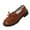 #0014-Brown, variant on Women's Patent Leather Tassel Loafers, Chunky Sole Slip-On Flat Shoes, Classic British Style Casual Shoes for Women, Plus Size Uniform Shoes Gift