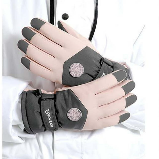 DPTALR Woman's Gloves Winter Outdoor Windproof Ski Riding Plus Velvet Double Layer Warm Gloves