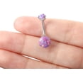 thumbnail image 6 of G23 Titanium Belly Button Rings Cubic Zircon Opal Hypoallergenic Threaded 14G Diamond Navel Body Piercing Jewelry Birthstone for Women, 6 of 6