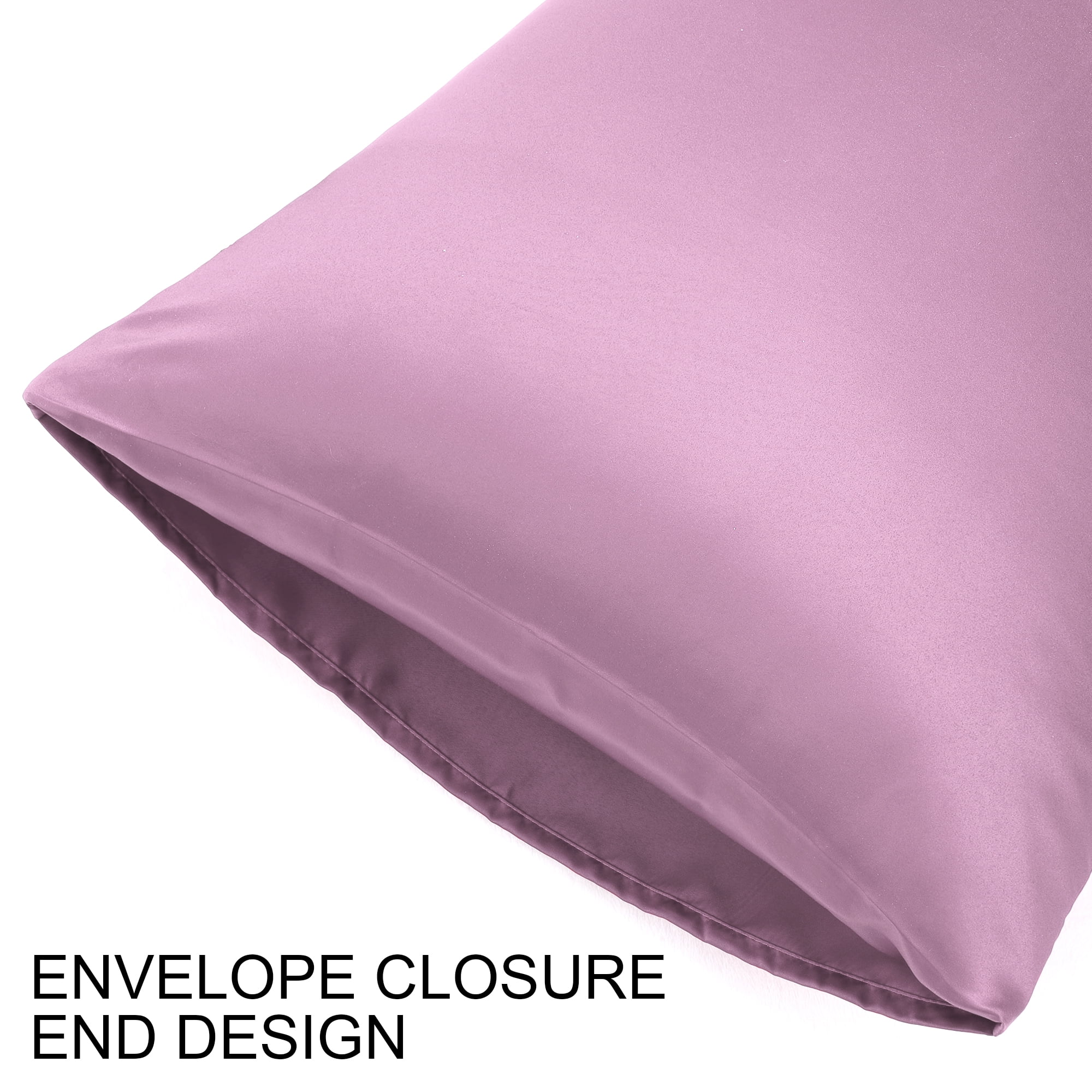 Unique Bargains 4 Pack Satin Pillowcases for Hair and Skin, Mauve King