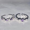 thumbnail image 2 of Set of 2 Purple  Adjustable Open Rings Engagement Rings Y2K Adjustable Rings Alloy Material Aesthetic Jewelry FGS, 2 of 6