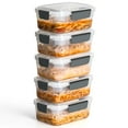 thumbnail image 1 of Contenedores de almacenamiento de alimentos YORY, paquete de 5 tazas de plástico con tapas, 1 of 7