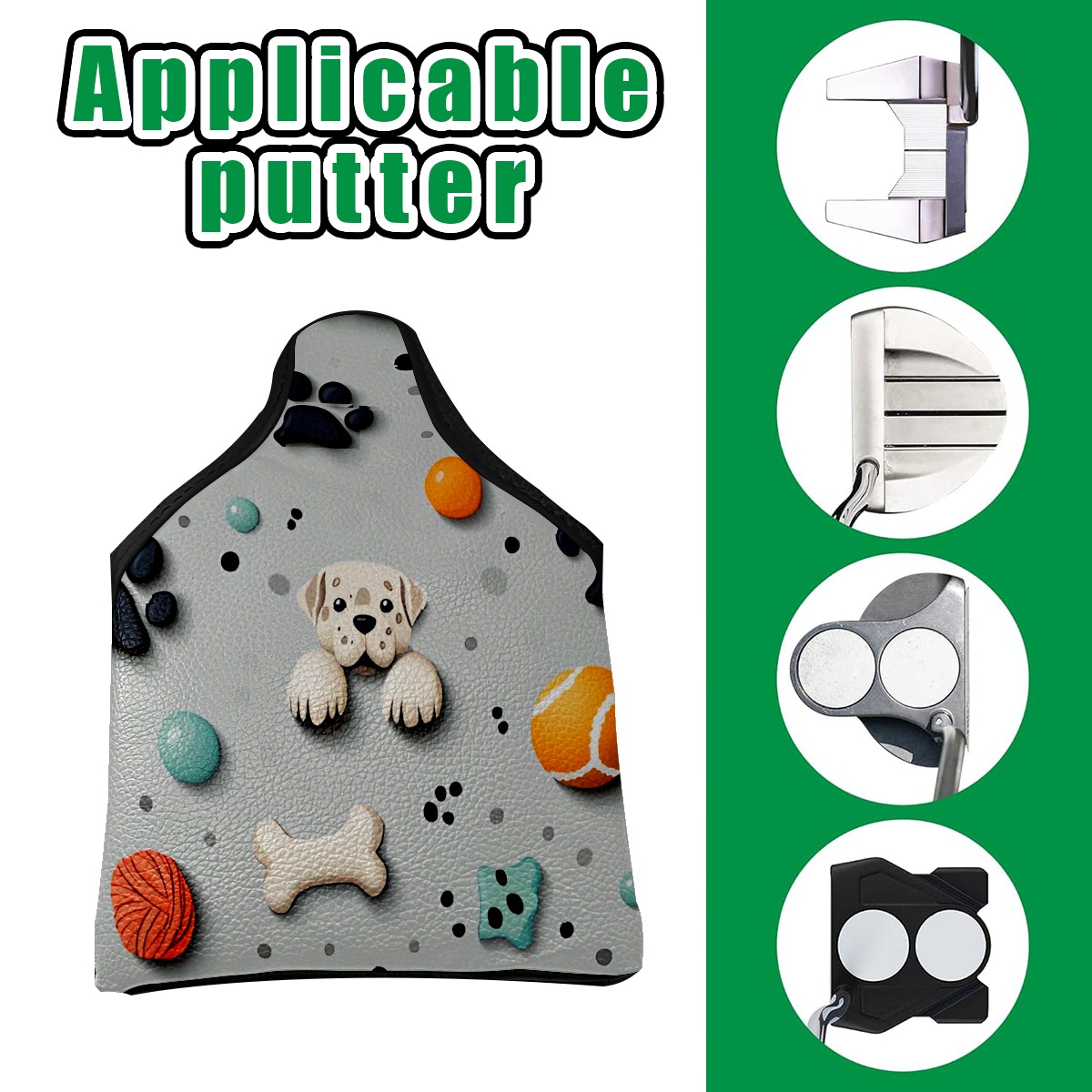 Novelty Pet Toy Putter Cover, Unique Gray Design, Waterproof Golf Headcover