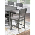 thumbnail image 4 of Miekor Furniture Contemporary 7pc Counter Height Dining Set Gray Table w Lazy Susan Built-in Leaf 6x High Chairs Kitchen Dining Room Storage Space Furniture MK0148, 4 of 12