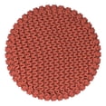 thumbnail image 3 of Pemberly Row Traditional Boho Round Fabric Knitted Pouf in Orange, 3 of 9