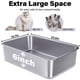 thumbnail image 2 of Caja higiénica Holintan de acero inoxidable XL para grandes felinos, paquete de 2, 2 of 6