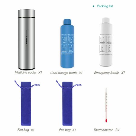 Insulin Refrigerated Cup Portable Insulin Cooler Bottle 36hrs Drug Reefer Mini Cold Refrigerator Diabetic Organizer Medical Cooler (Red)