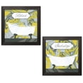 thumbnail image 1 of Grey and Yellow Marbled Clawfoot Bathtub "Relax" and "Indulge" Adult Bathroom Set; Two 12x12in Black Frames, 1 of 3