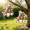 thumbnail image 5 of Tyidzon Easter Bunny Ornaments Easter Car Hanging Ornament Retro Bunny Horse Easter 2D Acrylic Hanging Accessories Cute Cartoon Easter Flat Acrylic Car Pendant, 5 of 8
