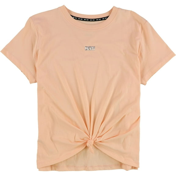 DKNY Womens Solid Basic T-Shirt, Orange, Large