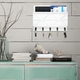 thumbnail image 3 of Excello Global Products Barndoor Mail Holder with Chalkboard, Key Hooks, and Mail Slot (White) - EGP-HD-0447-B, 3 of 5